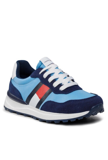 Tommy Hilfiger Сникърси Flag Low Cut Lace-Up Sneaker T3X9-32886-1587 M Blue/Sky Blue X644 - Mera.bg