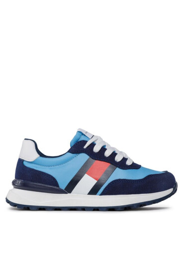 Tommy Hilfiger Сникърси Flag Low Cut Lace-Up Sneaker T3X9-32886-1587 M Blue/Sky Blue X644 - Mera.bg