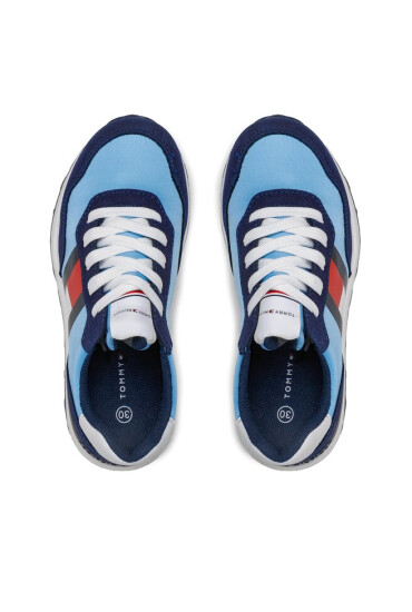 Tommy Hilfiger Сникърси Flag Low Cut Lace-Up Sneaker T3X9-32886-1587 M Blue/Sky Blue X644 - Mera.bg