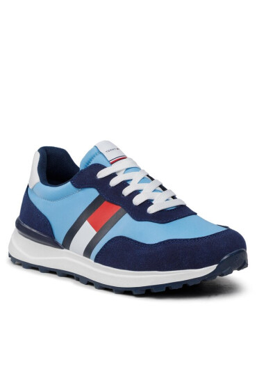 Tommy Hilfiger Сникърси Flag Low Cut Lace-Up Sneaker T3X9-32886-1587 S Blue/Sky Blue X644 - Mera.bg