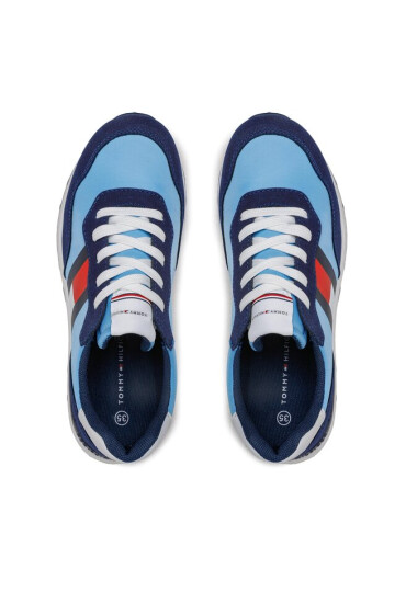 Tommy Hilfiger Сникърси Flag Low Cut Lace-Up Sneaker T3X9-32886-1587 S Blue/Sky Blue X644 - Mera.bg