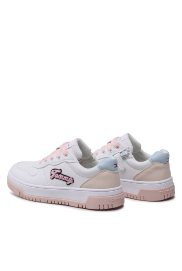 Tommy Hilfiger Сникърси Logo Low Cut Lace-Up Sneaker T3A9-32726-1592 S White/Beige/Sky Blue Y259 - Mera.bg