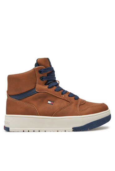 Tommy Hilfiger Сникърси Mid Cutlace-Up Sneaker T3X9-33641-1351 M Кафяв - Mera.bg