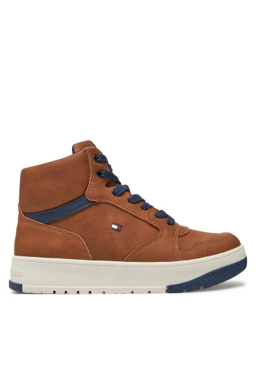 Tommy Hilfiger Сникърси Mid Cutlace-Up Sneaker T3X9-33641-1351 S Кафяв - Mera.bg