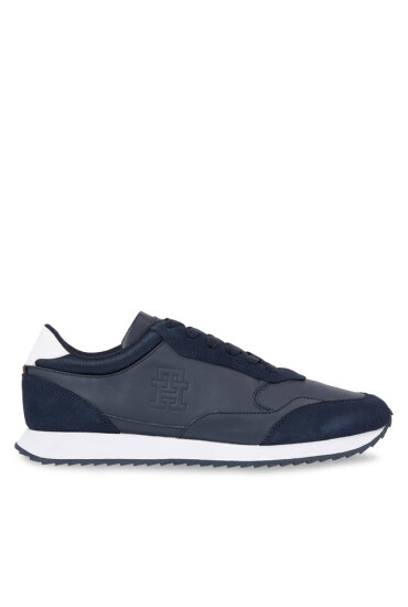 Tommy Hilfiger Сникърси Runner Evo Lth Mix FM0FM04776 Син - Mera.bg