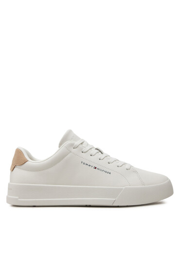 Tommy Hilfiger Сникърси Th Court Leather Grain Ess FM0FM05297 Екрю - Mera.bg
