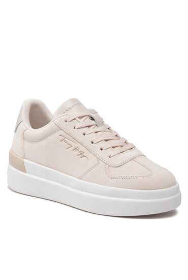 Tommy Hilfiger Сникърси Th Signature Suede Sneaker FW0FW06518 Бежов - Mera.bg