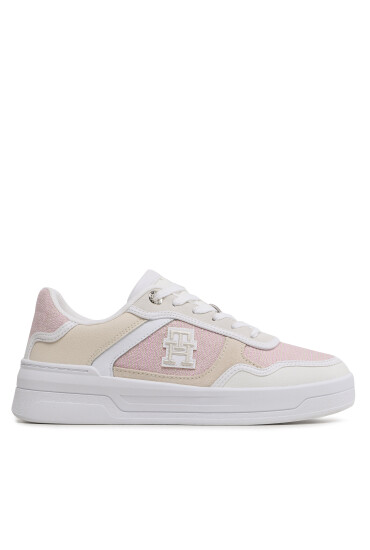 Tommy Hilfiger Сникърси Th Woven Basket Sneaker FW0FW07289 White/Pink Daisy 0LI - Mera.bg