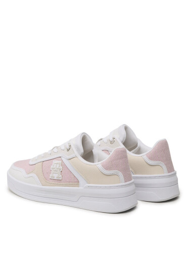 Tommy Hilfiger Сникърси Th Woven Basket Sneaker FW0FW07289 White/Pink Daisy 0LI - Mera.bg