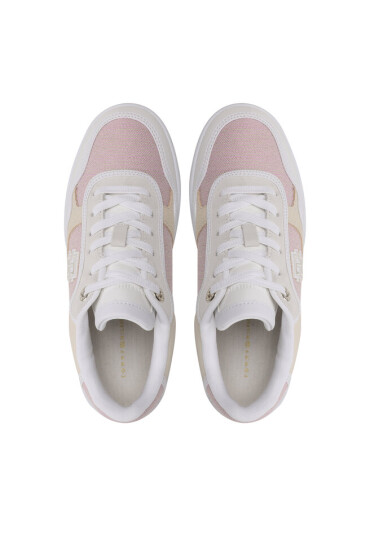 Tommy Hilfiger Сникърси Th Woven Basket Sneaker FW0FW07289 White/Pink Daisy 0LI - Mera.bg