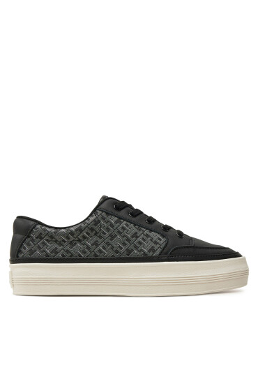 Tommy Hilfiger Сникърси Vulc Leather Sneaker Monogram FW0FW08331 Черен - Mera.bg