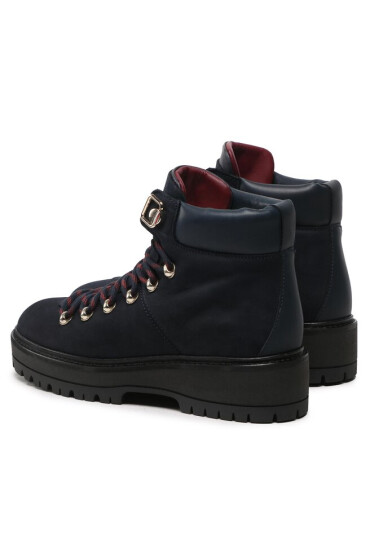 Tommy Hilfiger Туристически oбувки Nubuck Outdoor Flat Boot FW0FW06724 Тъмносин - Mera.bg
