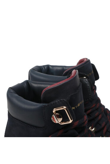 Tommy Hilfiger Туристически oбувки Nubuck Outdoor Flat Boot FW0FW06724 Тъмносин - Mera.bg
