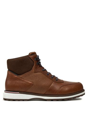 Tommy Hilfiger Зимни обувки Corporate Warm Outdoor Lth Boot FM0FM05148 Кафяв - Mera.bg