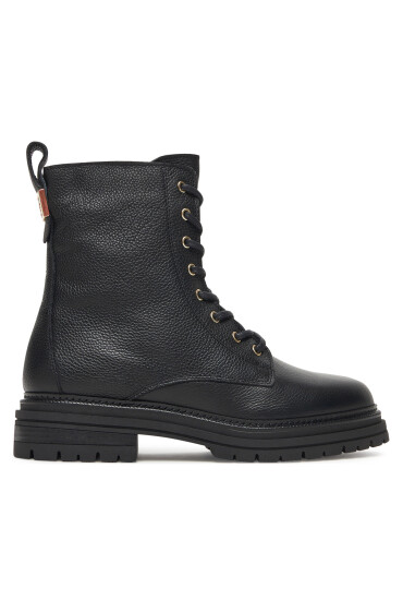 Tommy Hilfiger Зимни обувки Th Plaque Pebble Lace Boot Warm FW0FW08767 Черен - Mera.bg