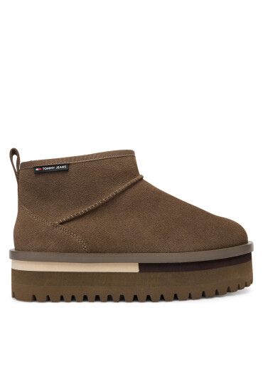 Tommy Jeans Апрески Tjw Flatform Snow Boot Suede EN0EN02841 Кафяв - Mera.bg