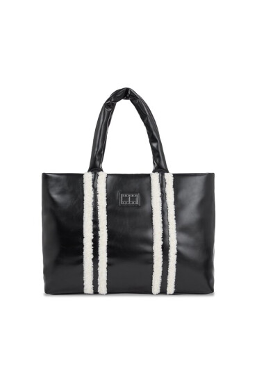 Tommy Jeans Дамска чанта Tjw Cosy Up Med Tote Sherpa AW0AW15397 Black Sherpa BDS - Mera.bg