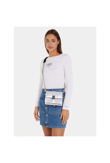 Tommy Jeans Дамска чанта Tjw Item Crossover Metallic AW0AW14971 Сребрист - Mera.bg