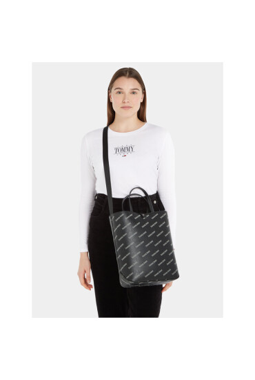 Tommy Jeans Дамска чанта Tjw Must Tote Aov Print AW0AW15646 Черен - Mera.bg