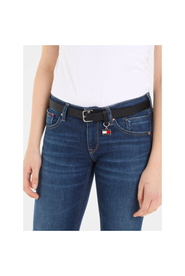 Tommy Jeans Дамски колан Tjw Hanging Plaque Leather 2.5 AW0AW15483 Черен - Mera.bg