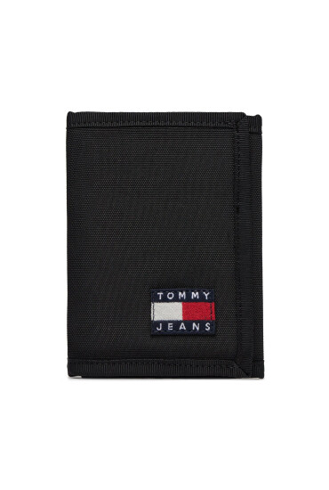 Tommy Jeans Голям мъжки портфейл Tjm Ess Daily Nylon Trifold AM0AM12083 Черен - Mera.bg