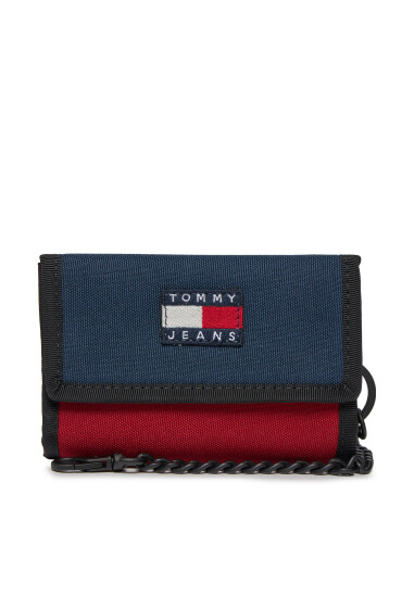 Tommy Jeans Голям мъжки портфейл Tjm Heritage Nylon Trifold AM0AM12078 Тъмносин - Mera.bg