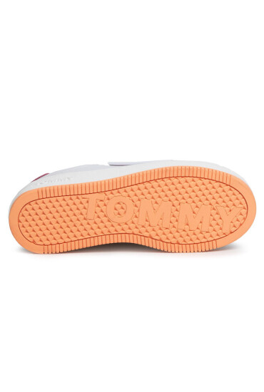 Tommy Jeans Гуменки Oversized Label Icon Sneaker EN0EN00787 White/Blush Red/ Melon Orange 0K4 - Mera.bg