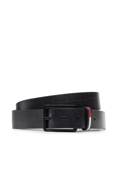 Tommy Jeans Мъжки колан Tjm Elevated Flag Leather 3.5 AM0AM08570 Черен - Mera.bg
