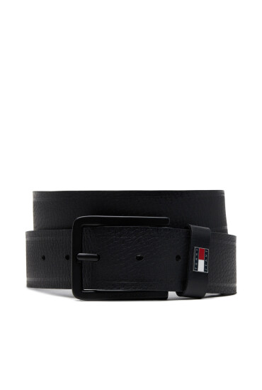 Tommy Jeans Мъжки колан Tjm Elevated Flag Leather 3.5 AM0AM13291 Черен - Mera.bg
