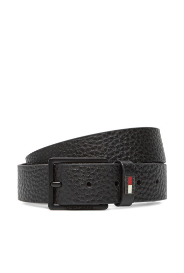 Tommy Jeans Мъжки колан Tjm Elevated Flag Leather 3.5 AM0AM13418 Черен - Mera.bg