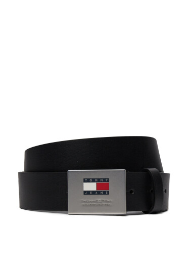 Tommy Jeans Мъжки колан Tjm Flag Buckle Leather 3.5 AM0AM12269 Черен - Mera.bg