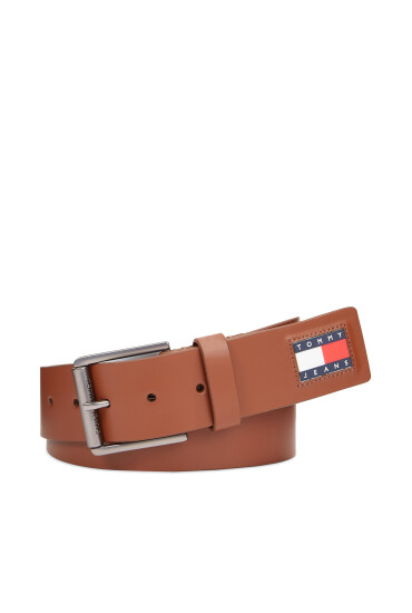 Tommy Jeans Мъжки колан Tjm Flag Leather 4.0 AM0AM12340 Кафяв - Mera.bg