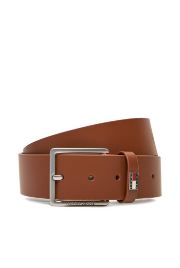 Tommy Jeans Мъжки колан Tjm Flag Leather 4.0 AM0AM13416 Кафяв - Mera.bg