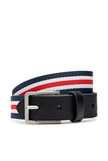 Tommy Jeans Мъжки колан Tmj Heritage Belt AM0AM10382 Тъмносин - Mera.bg