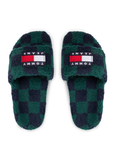 Tommy Jeans Пантофи Flag Slipper EM0EM01097 Dark Turf Green L6O - Mera.bg
