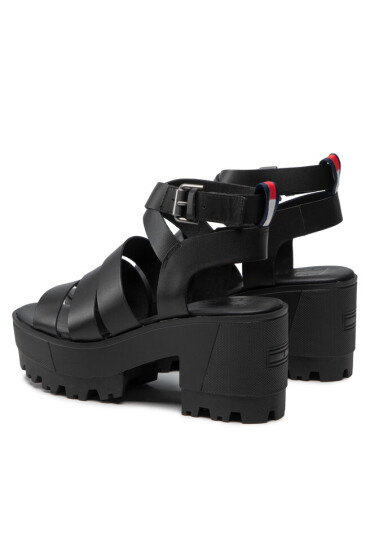 Tommy Jeans Сандали Heeled Leather Sandal EN0EN01803 Black BDS - Mera.bg