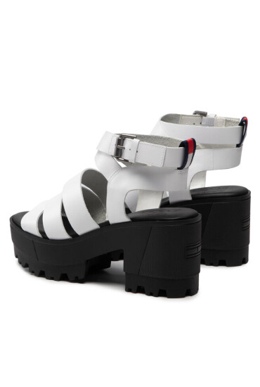 Tommy Jeans Сандали Heeled leather Sandal EN0EN01803 White YBR - Mera.bg