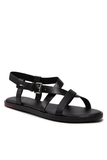 Tommy Jeans Сандали Leather Sandal EN0EN01809 Black BDS - Mera.bg