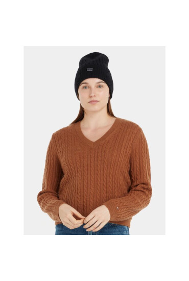Tommy Jeans Шапка Tjw Cosy Knit Beanie AW0AW15462 Черен - Mera.bg