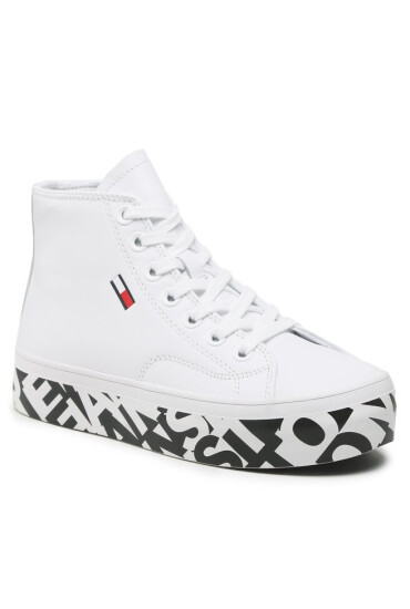Tommy Jeans Сникърси Cups. Print Logo Mid EN0EN02065 White 0K4 - Mera.bg