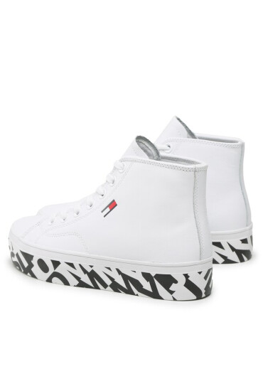 Tommy Jeans Сникърси Cups. Print Logo Mid EN0EN02065 White 0K4 - Mera.bg