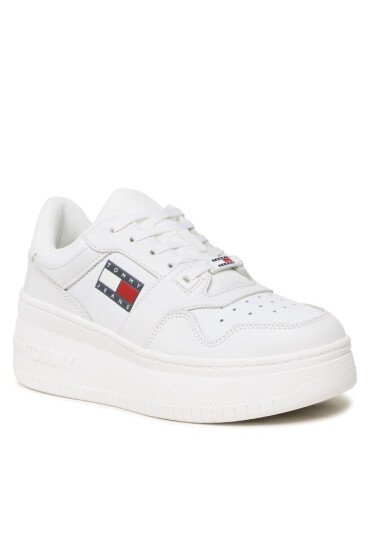 Tommy Jeans Сникърси Retro Basket Flatf EN0EN02086 White 0K4 - Mera.bg