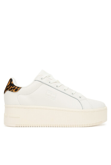 Tommy Jeans Сникърси Tjw Flatform Leopard Sneaker EN0EN02930 Бял - Mera.bg