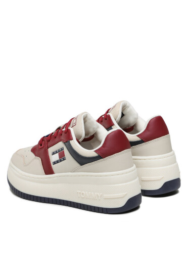Tommy Jeans Сникърси Tjw Retro Basket Flatform EN0EN02429 Bleached Stone / Rouge XJS - Mera.bg