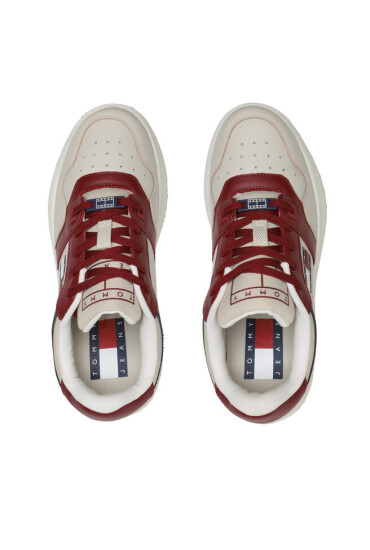 Tommy Jeans Сникърси Tjw Retro Basket Flatform EN0EN02429 Bleached Stone / Rouge XJS - Mera.bg