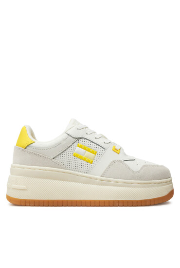 Tommy Jeans Сникърси Tjw Retro Basket Flatform Mix EN0EN02654 Екрю - Mera.bg