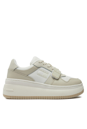Tommy Jeans Сникърси Tjw Retro Basket Flatform Velcro EN0EN02573 Екрю - Mera.bg