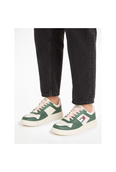 Tommy Jeans Сникърси Tjw Retro Basket Leather Seasonal EN0EN02204 Зелен - Mera.bg