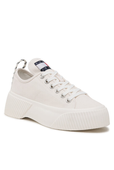 Tommy Jeans Сникърси Tjw Vulc Plat. Lc Denim EN0EN02202 Ivory YBI - Mera.bg