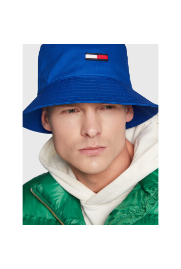 Tommy Jeans Текстилна шапка Flag Bucket AM0AM08495 Син - Mera.bg